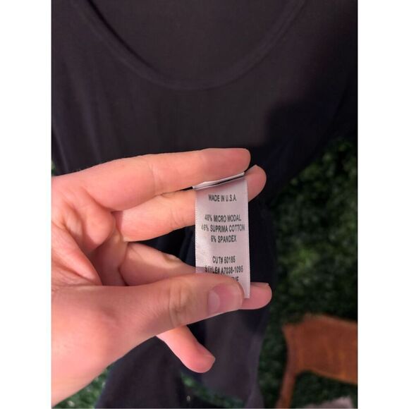 AGOLDE Black Short Sleeve Ribbed Bodysuit Black Sz Medium - Picture 4 of 4